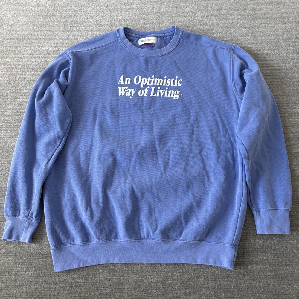 Perspectopia Sweater Unisex L Purple Embroidered An Optimistic Way of Living